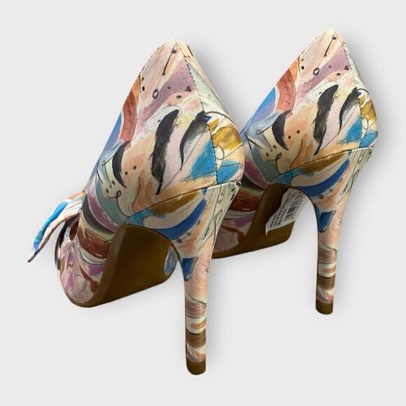 Ted Baker London Rymiiah Multicolor Art Print Court Heels w/ Bow Womens size 7.5 - Picture 8 of 12